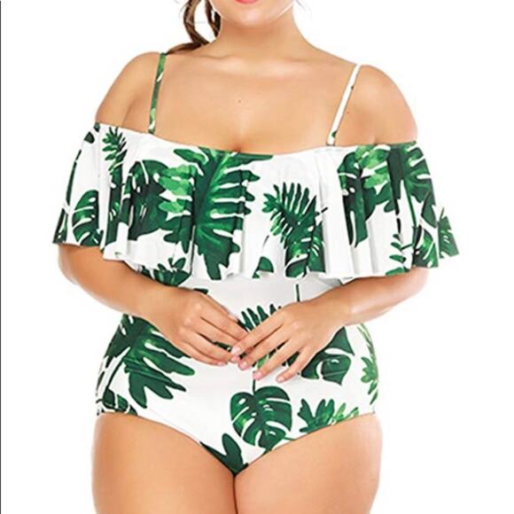 Ruffled Flounce Off Shoulder One Piece Swimsuit - Picture 4 of 6